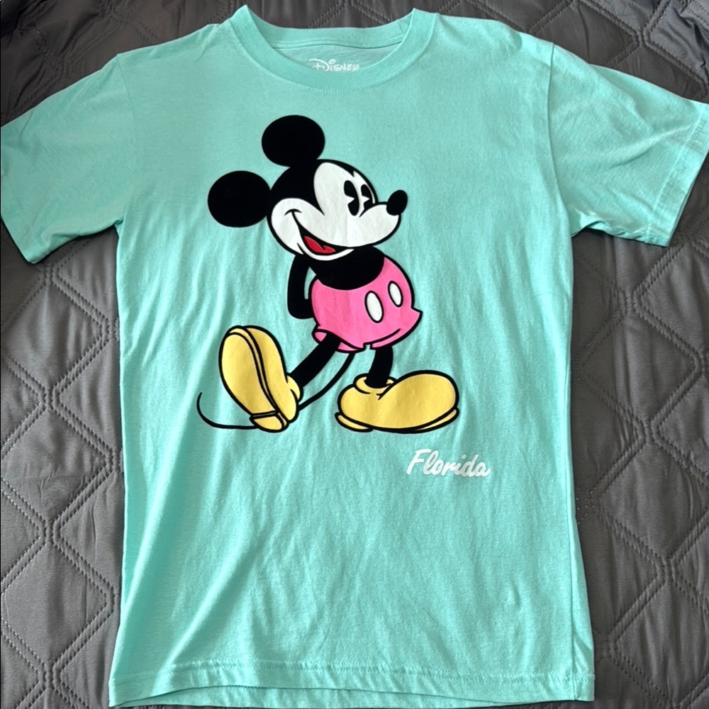 Disney Mickey Mouse Blue and Pink Short Sleeve Tee